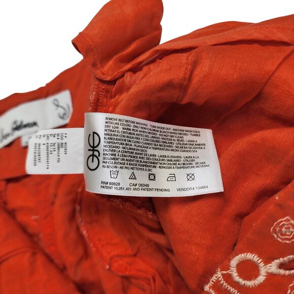 Sam Edelman Womens Romy Short Size 4 Orange White Eyelet Lace High Rise *NO BELT - Picture 9 of 12